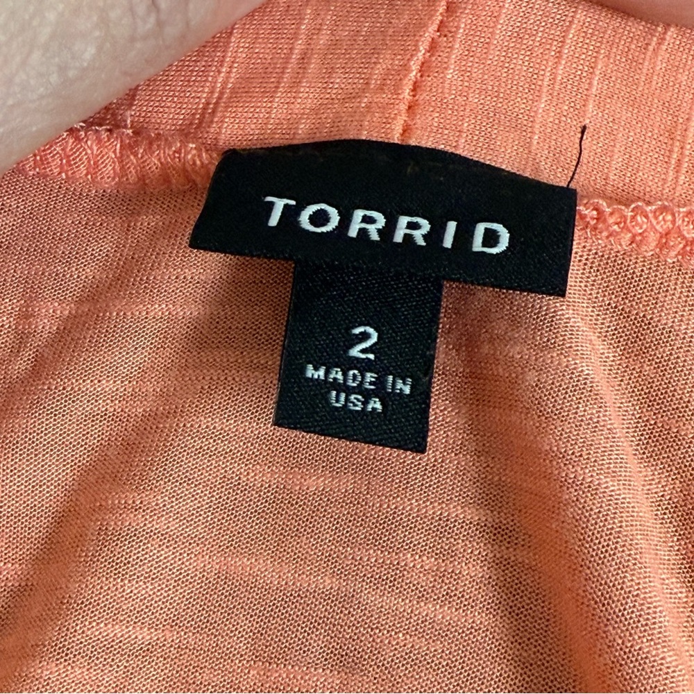 Torrid Coral Lightweight Open Front Cardigan 2X Soft Stretch Knit Spring Layer - Picture 5 of 8